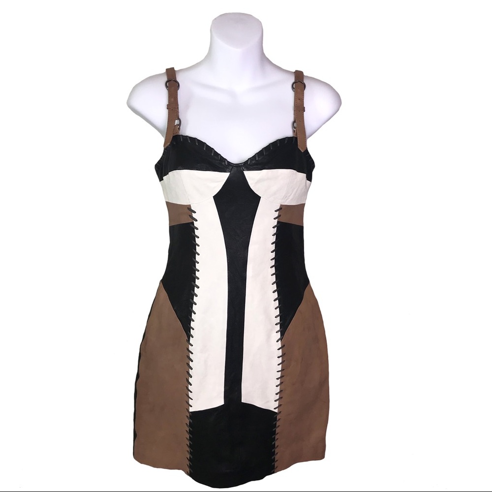 All Saints Co | Genuine Leather Corset Mini Dress